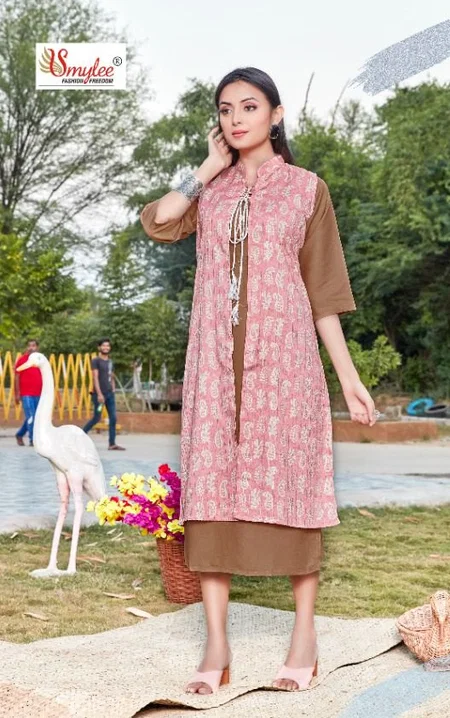 Hello Jacket By Smylee Designer Rayon Kurti With Jacket Exporters In India
